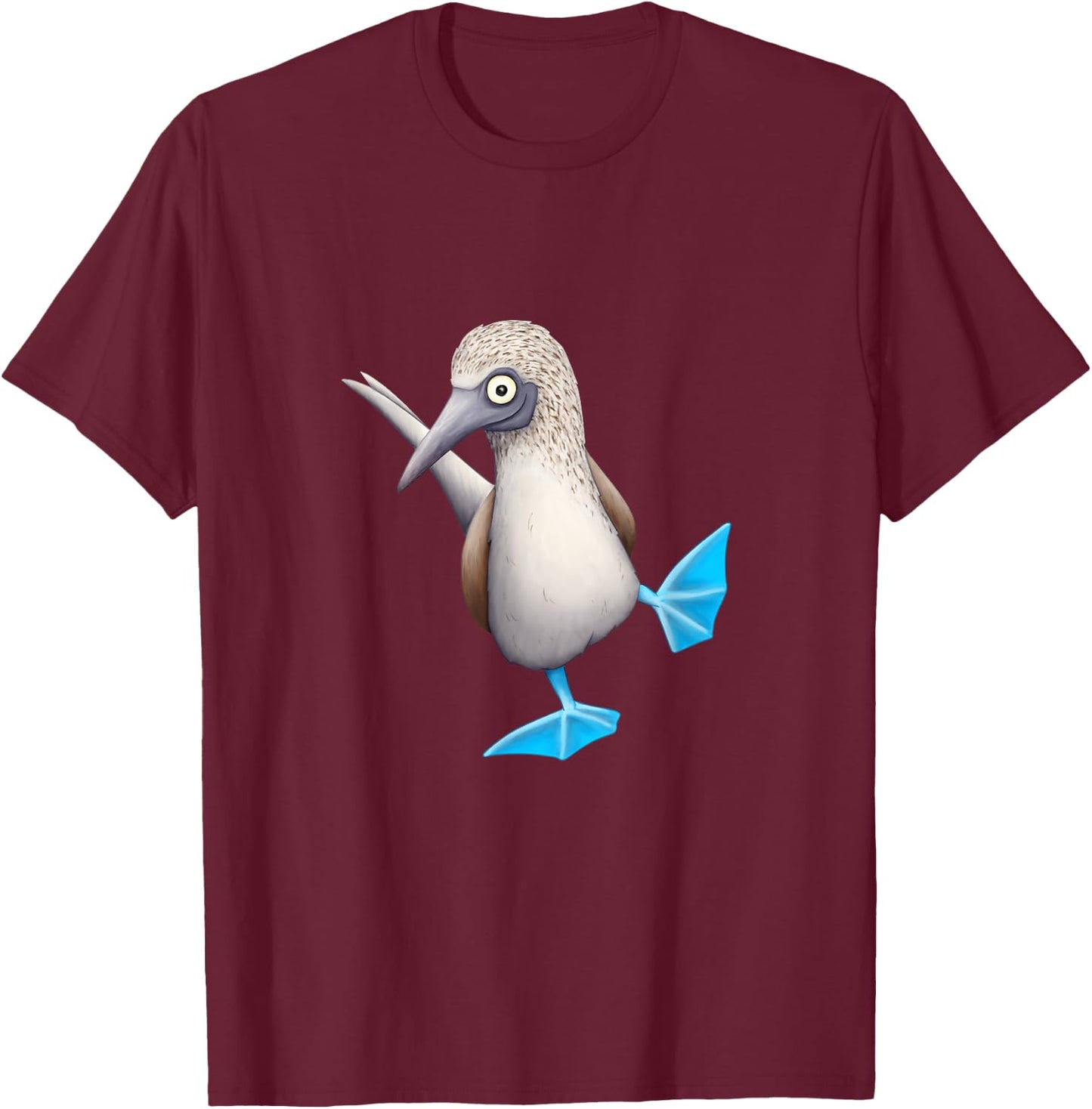 Fancy Dancing Sea Bird Funky Blue Foot Booby T-Shirt - T-Shirt | Maroon