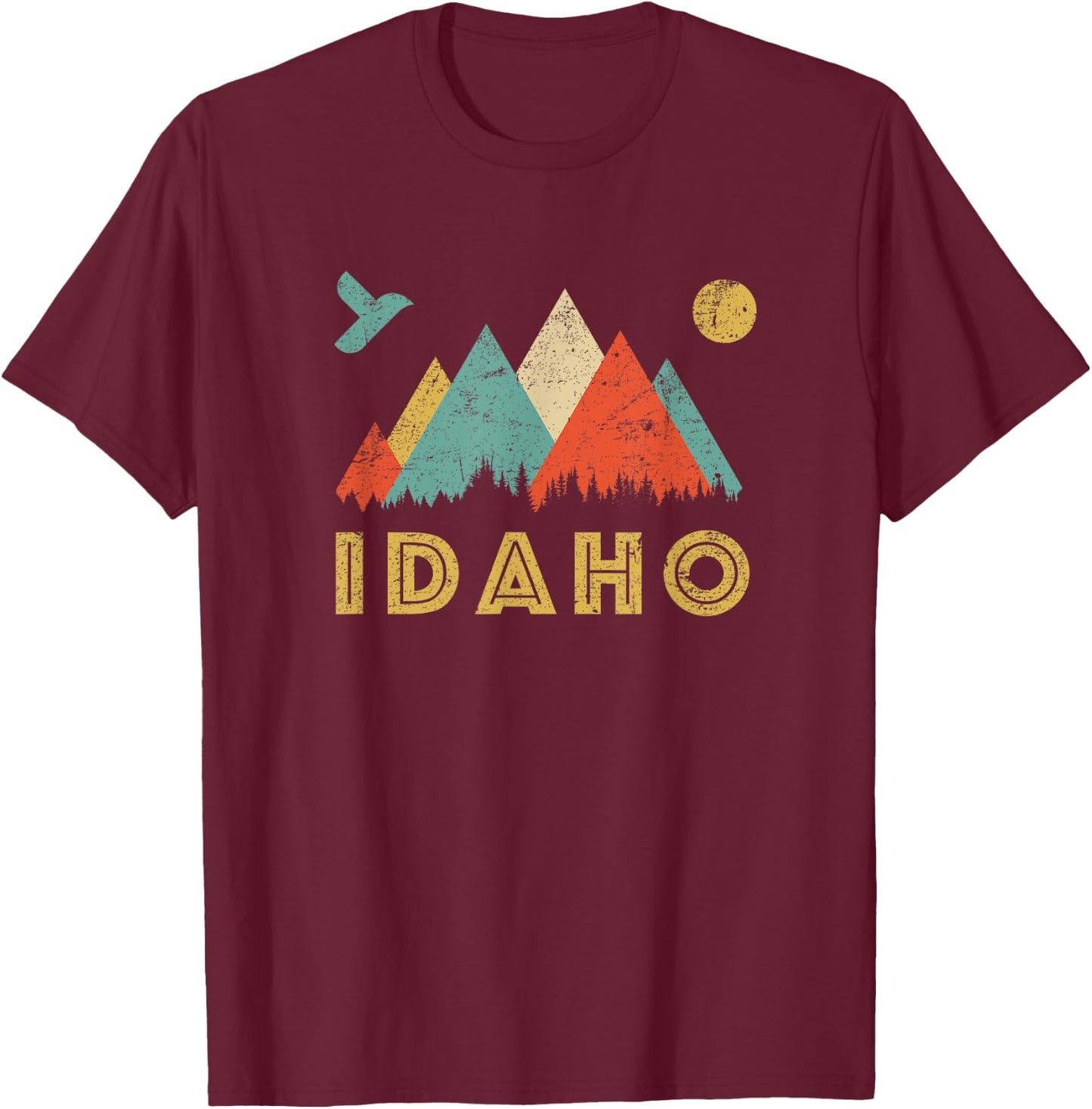 Retro Vintage Idaho Throwback shirt and gift T-Shirt - T-Shirt | Maroon