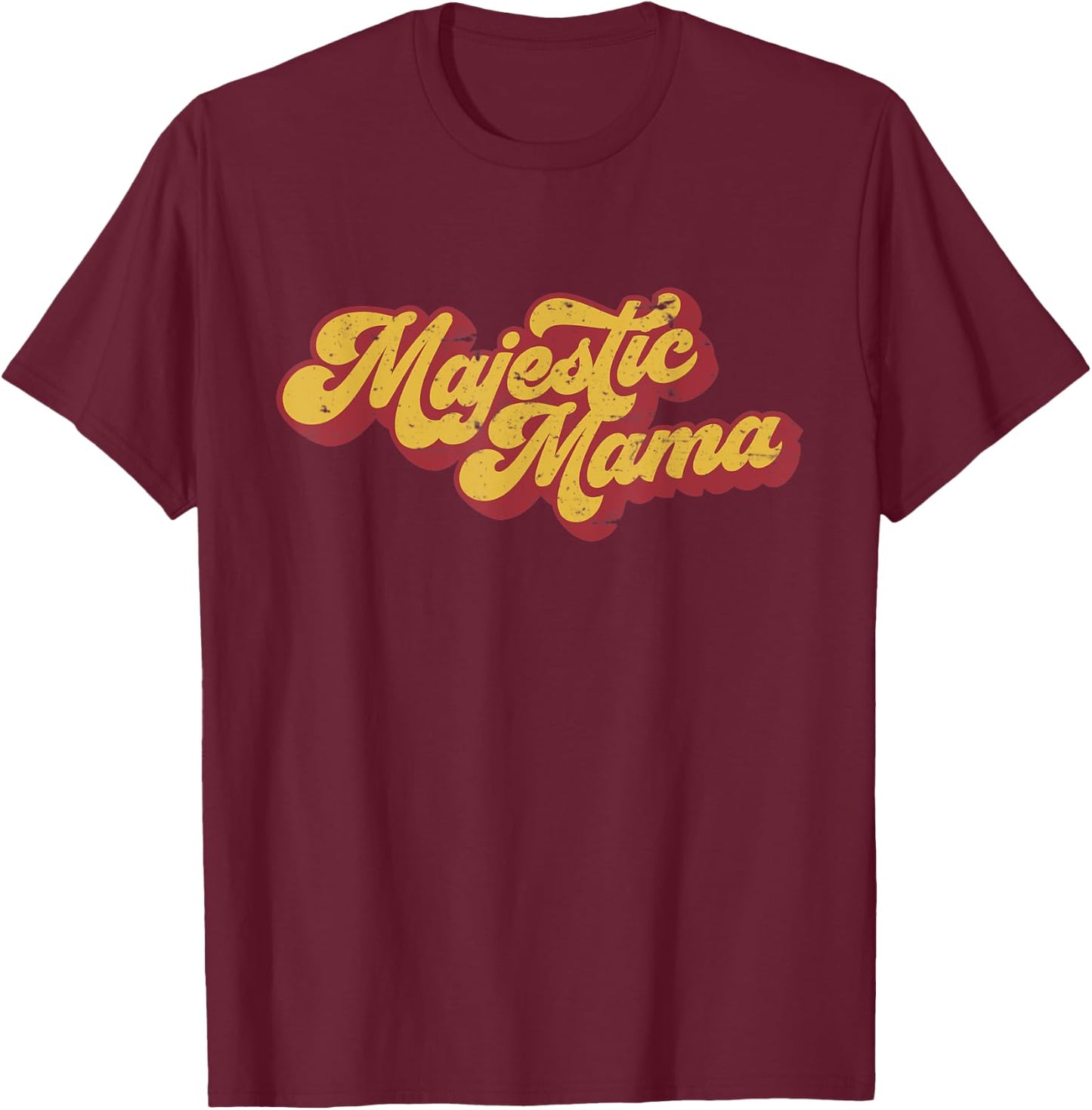 Majestic Mama Vintage 70s Gift T-Shirt - T-Shirt | Maroon