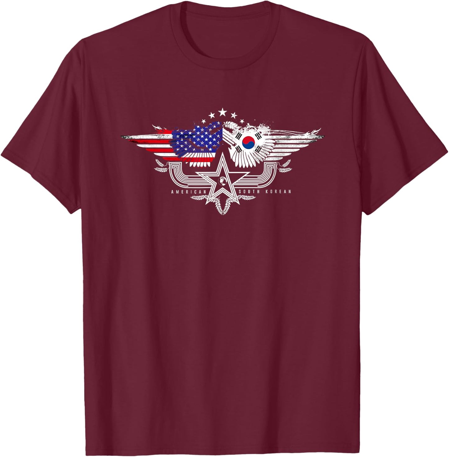 South Korean American Flag T Shirt. South Korea Flag T-Shirt - T-Shirt | Maroon
