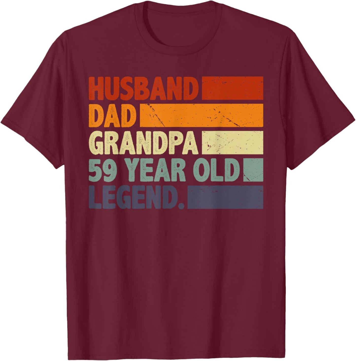 Retro Vintage Husband Dad Grandpa 59 Years Old Fathers Day T-Shirt - T-Shirt | Maroon