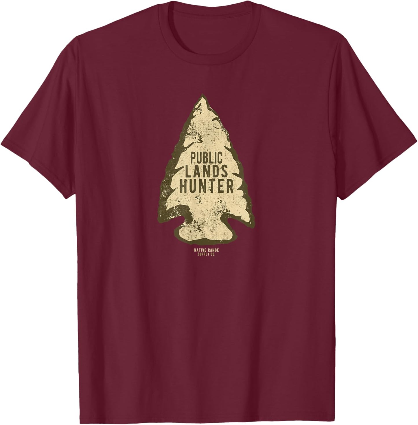 Public Lands Hunter Arrowhead T-Shirt - T-Shirt | Maroon