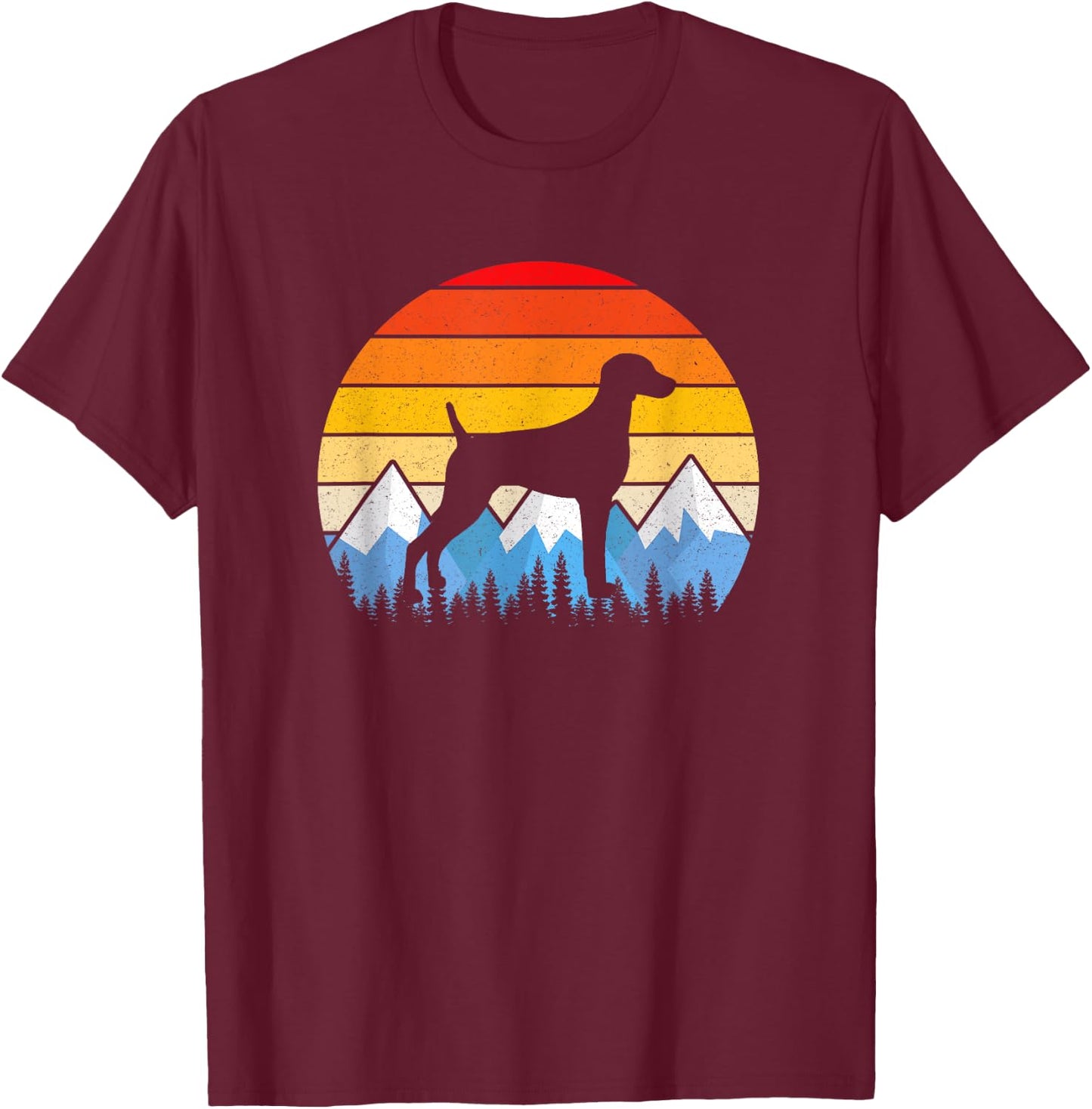 Vintage Retro Weimaraner T Shirt Weimaraner Lovers Gifts T-Shirt - T-Shirt | Maroon