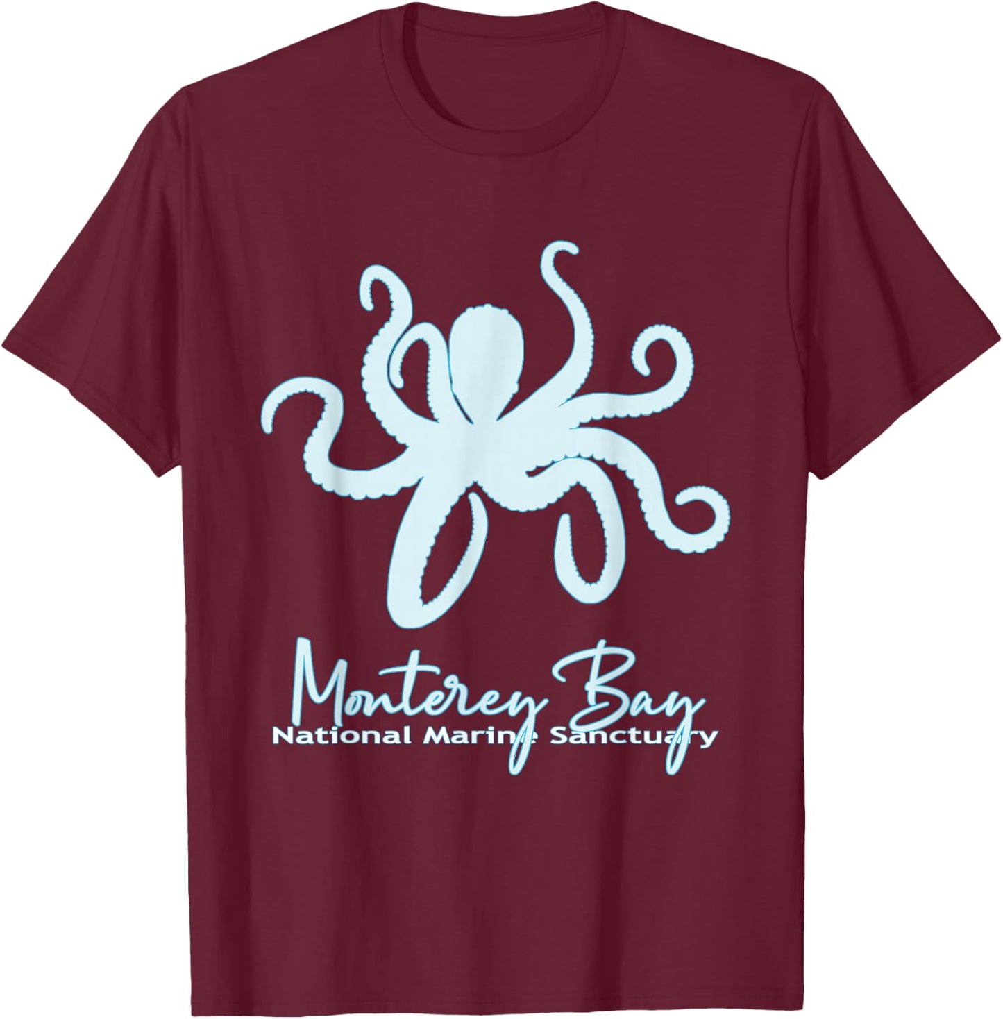 Monterey-Bay California National Marine Sanctuary Souvenir T-Shirt - T-Shirt | Maroon