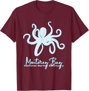Monterey-Bay California National Marine Sanctuary Souvenir T-Shirt - T-Shirt | Maroon