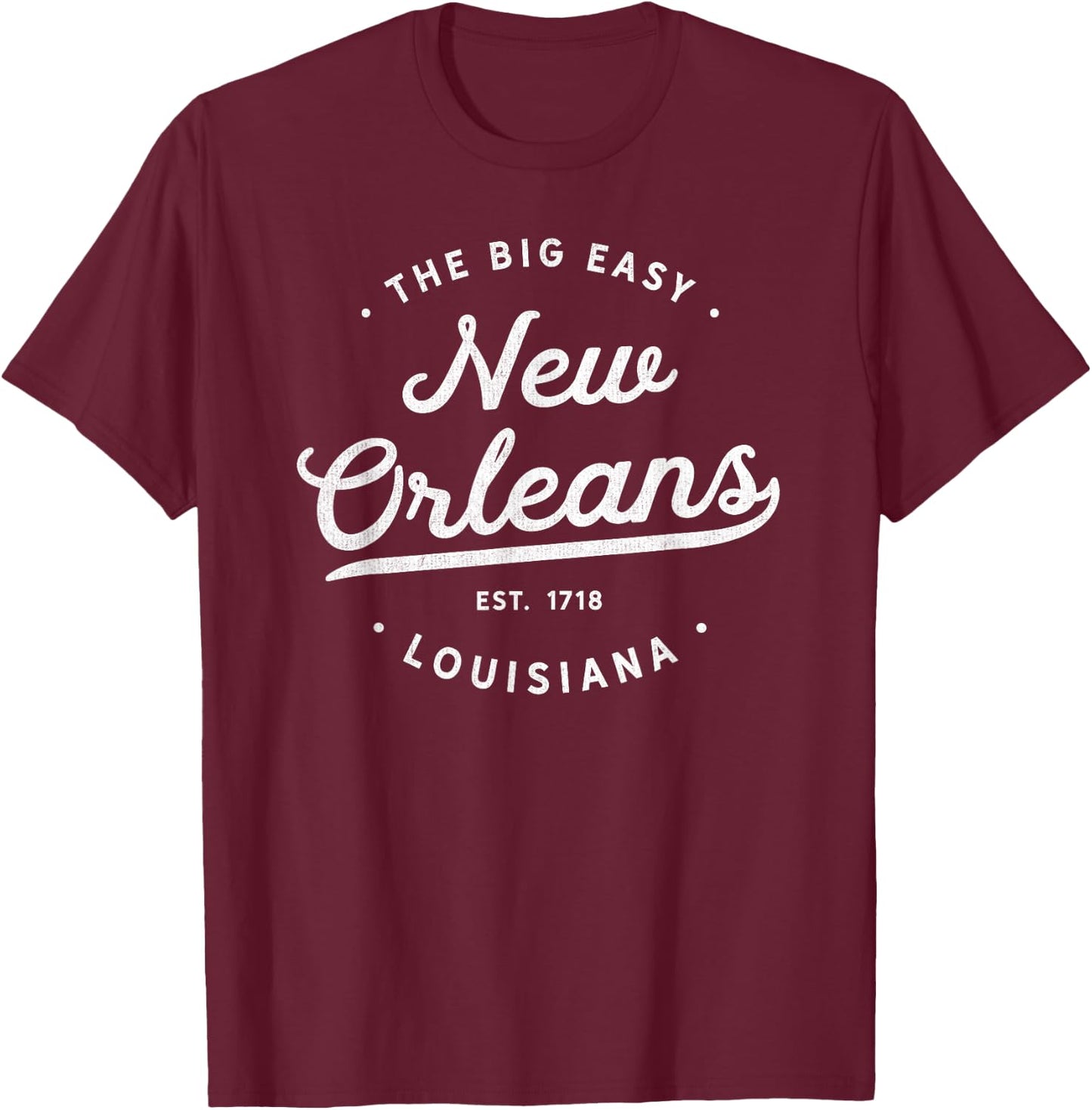 Classic Retro Vintage New Orleans Louisiana Big Easy NOLA T-Shirt - T-Shirt | Maroon