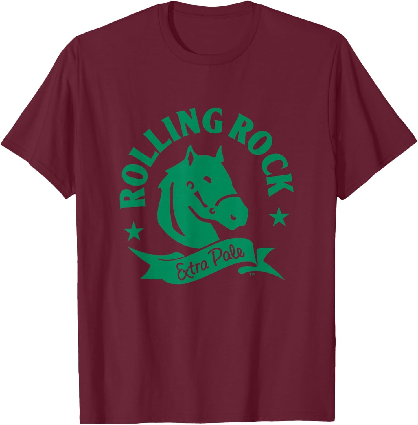 Rolling Rock Extra Pale Horsehead T-Shirt - T-Shirt | Maroon
