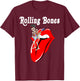 Rolling Bones Skeleton Playing Guitar Classic Rock Fan T-Shirt - T-Shirt | Maroon