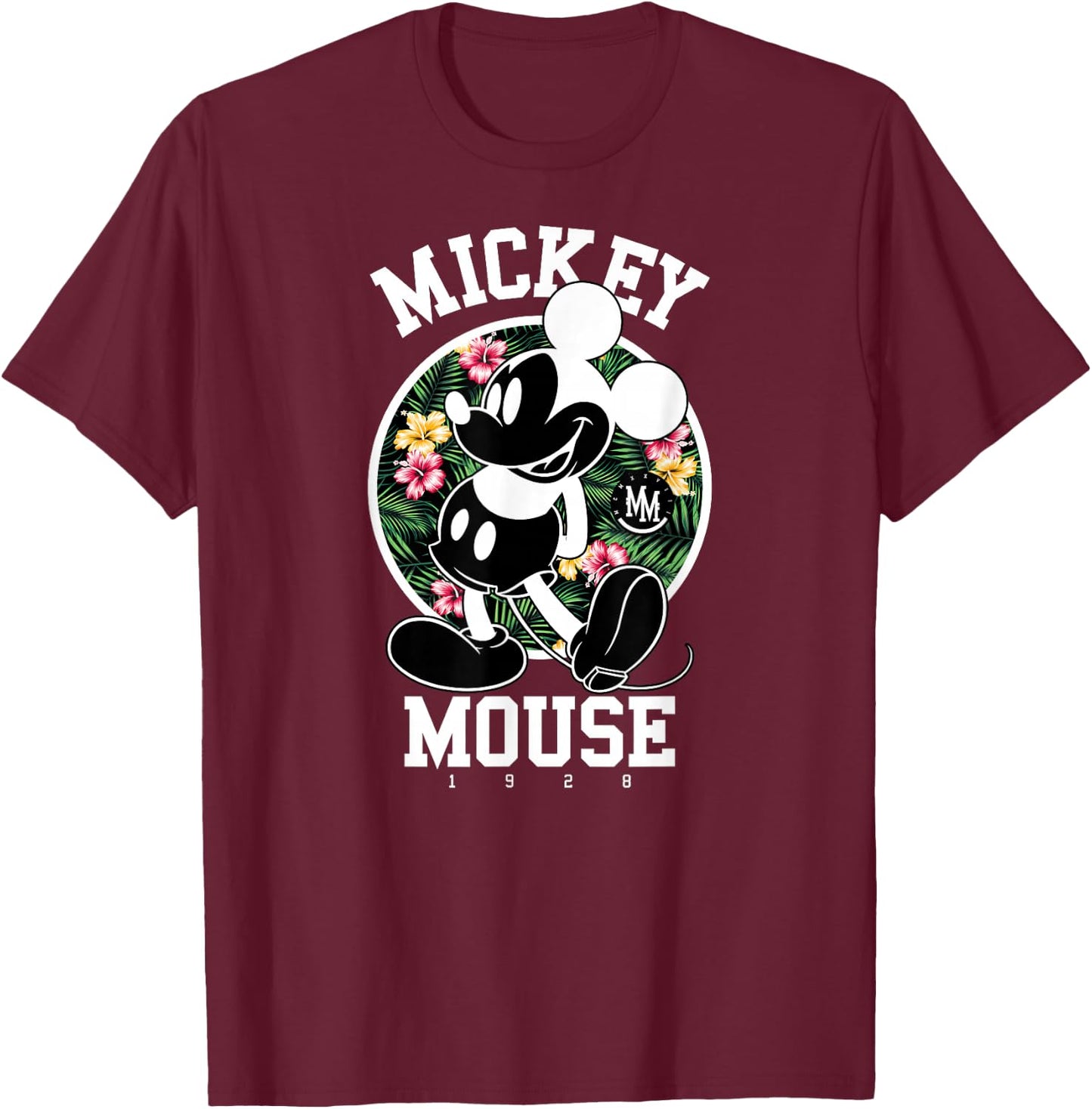 Disney - Mickey Mouse Tropical T-Shirt - T-Shirt | Maroon