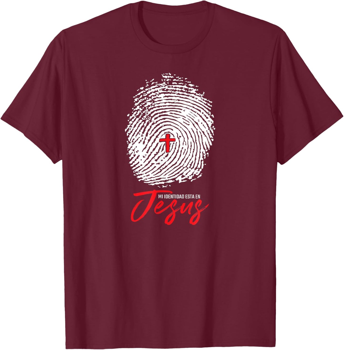 Mi Identidad en Jesus Faith Inspirational T-Shirt - T-Shirt | Maroon