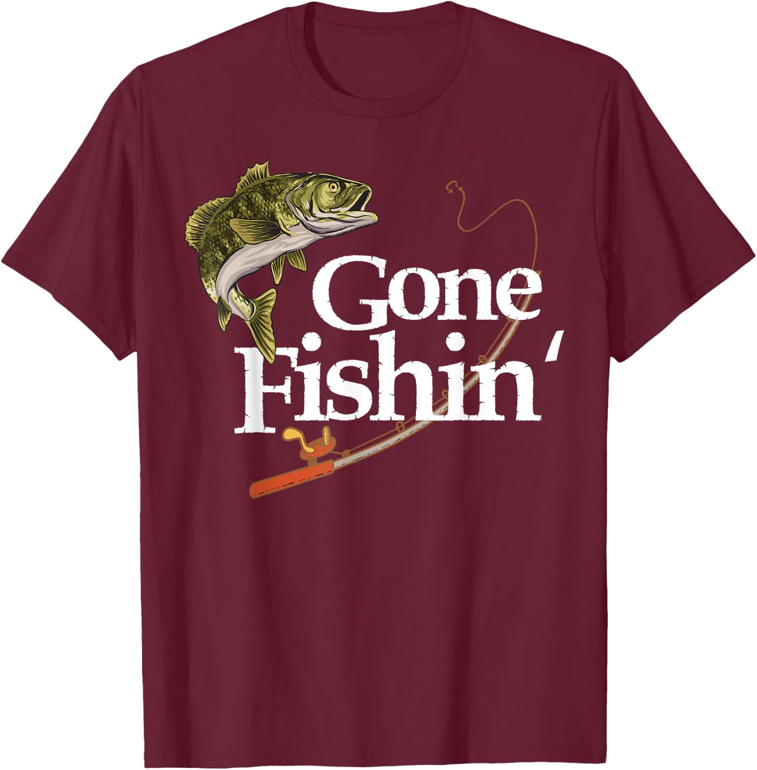 Gone Fishin' apparel Fisherman lover angler Fish T-Shirt - T-Shirt | Maroon