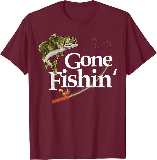 Gone Fishin' apparel Fisherman lover angler Fish T-Shirt - T-Shirt | Maroon