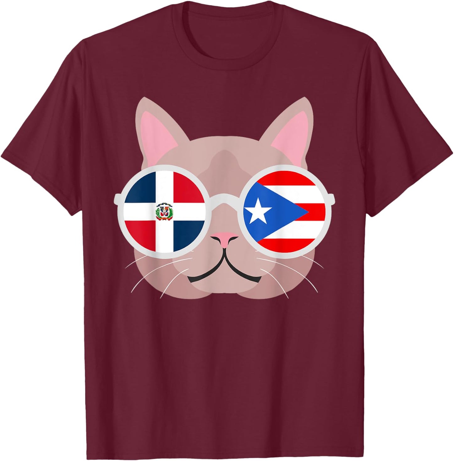 Dominirican Dominican Republic Puerto Rican Flag Pride T-Shirt - T-Shirt | Maroon