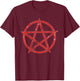 Red Pentagram - Wiccan / Pagan Symbol or Music Lover Gift T-Shirt - T-Shirt | Maroon