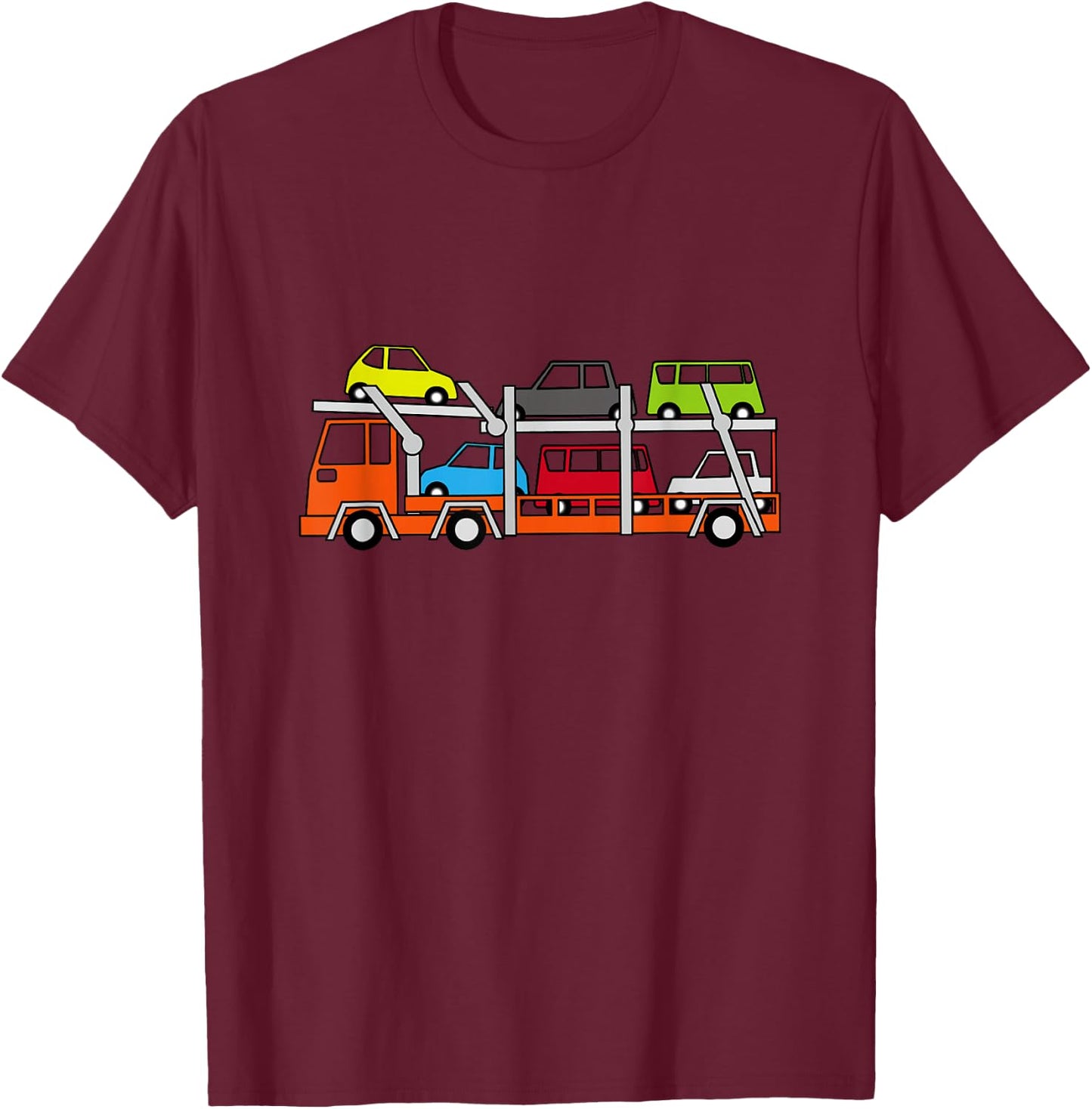 Car Carrier Truck T-Shirt - T-Shirt | Maroon