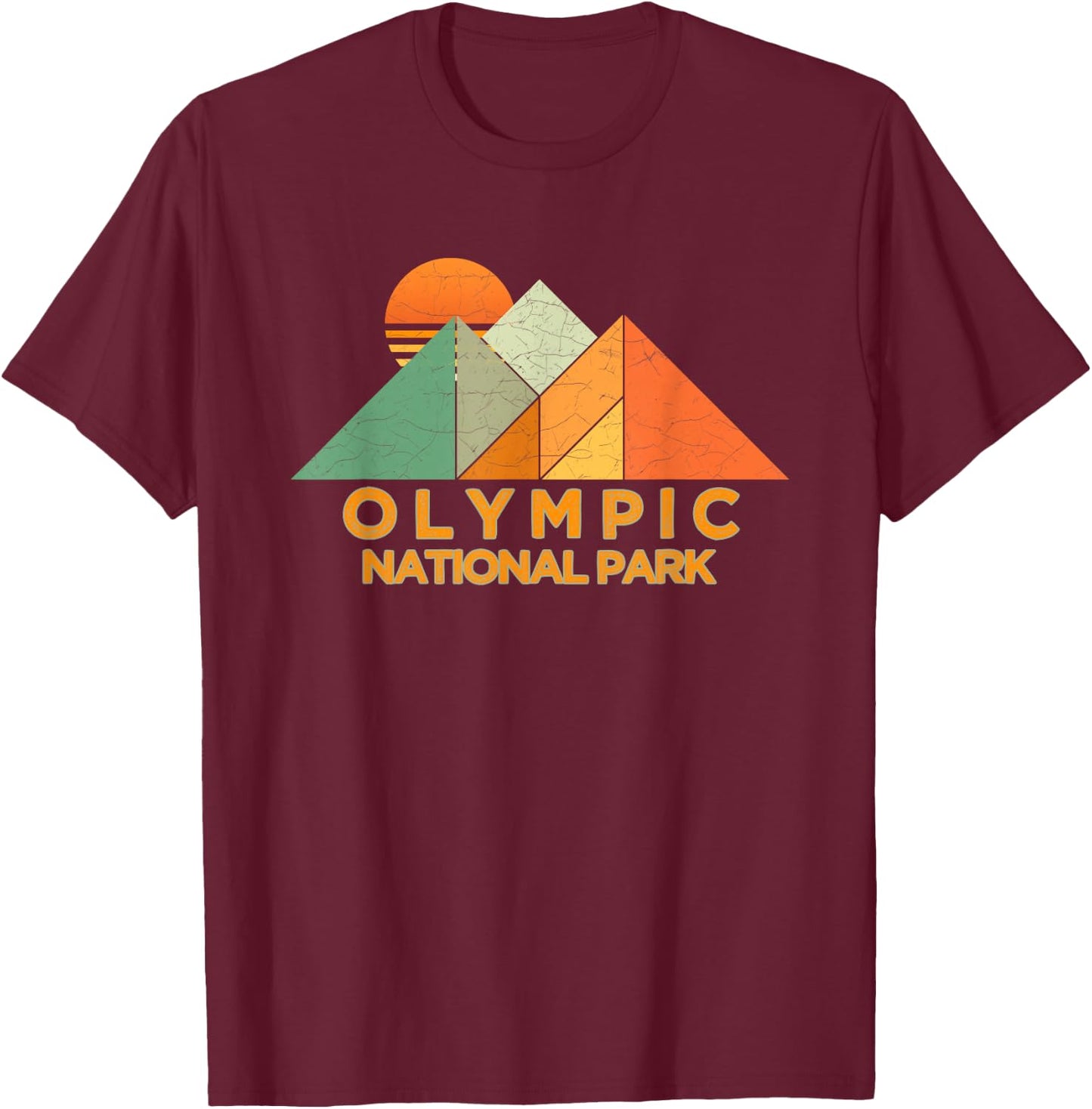 Retro Vintage Olympic Shirt National Park Shirt T-Shirt - T-Shirt | Maroon