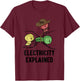 Electricity Explained Physics Nerd Gift I Teacher School T-Shirt - T-Shirt | Maroon
