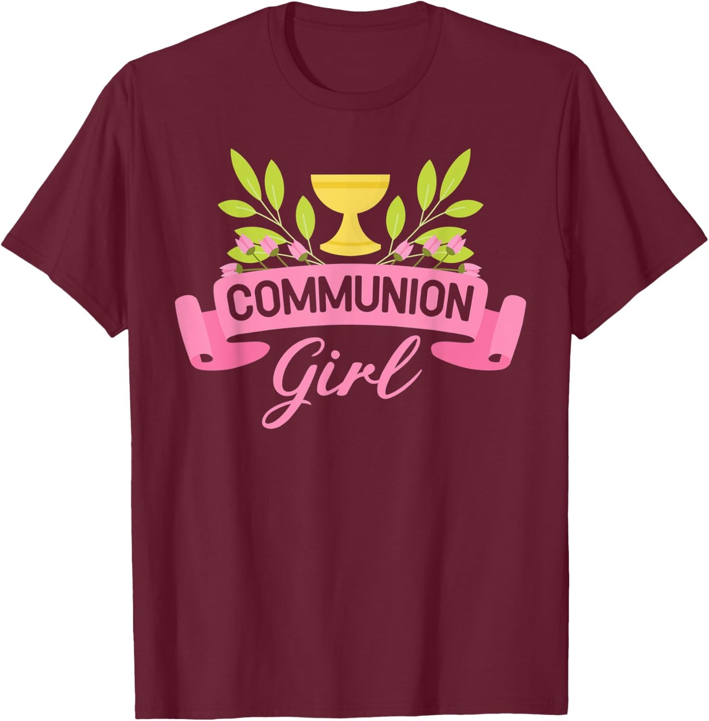Communion Girl First 1st Holy Communion T-Shirt - T-Shirt | Maroon