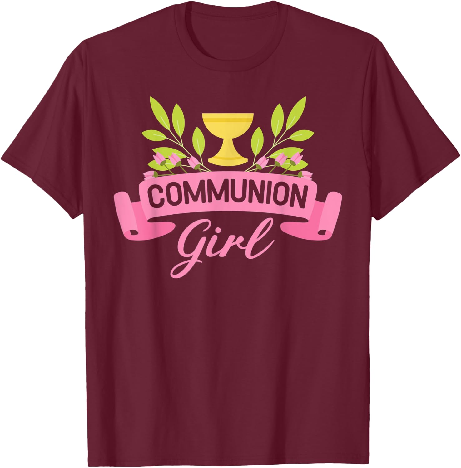 Communion Girl First 1st Holy Communion T-Shirt - T-Shirt | Maroon