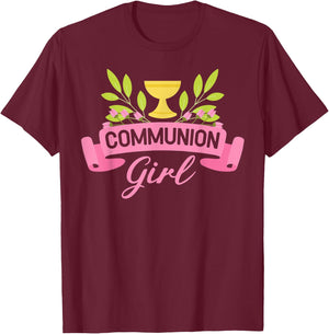 Communion Girl First 1st Holy Communion T-Shirt - T-Shirt | Maroon