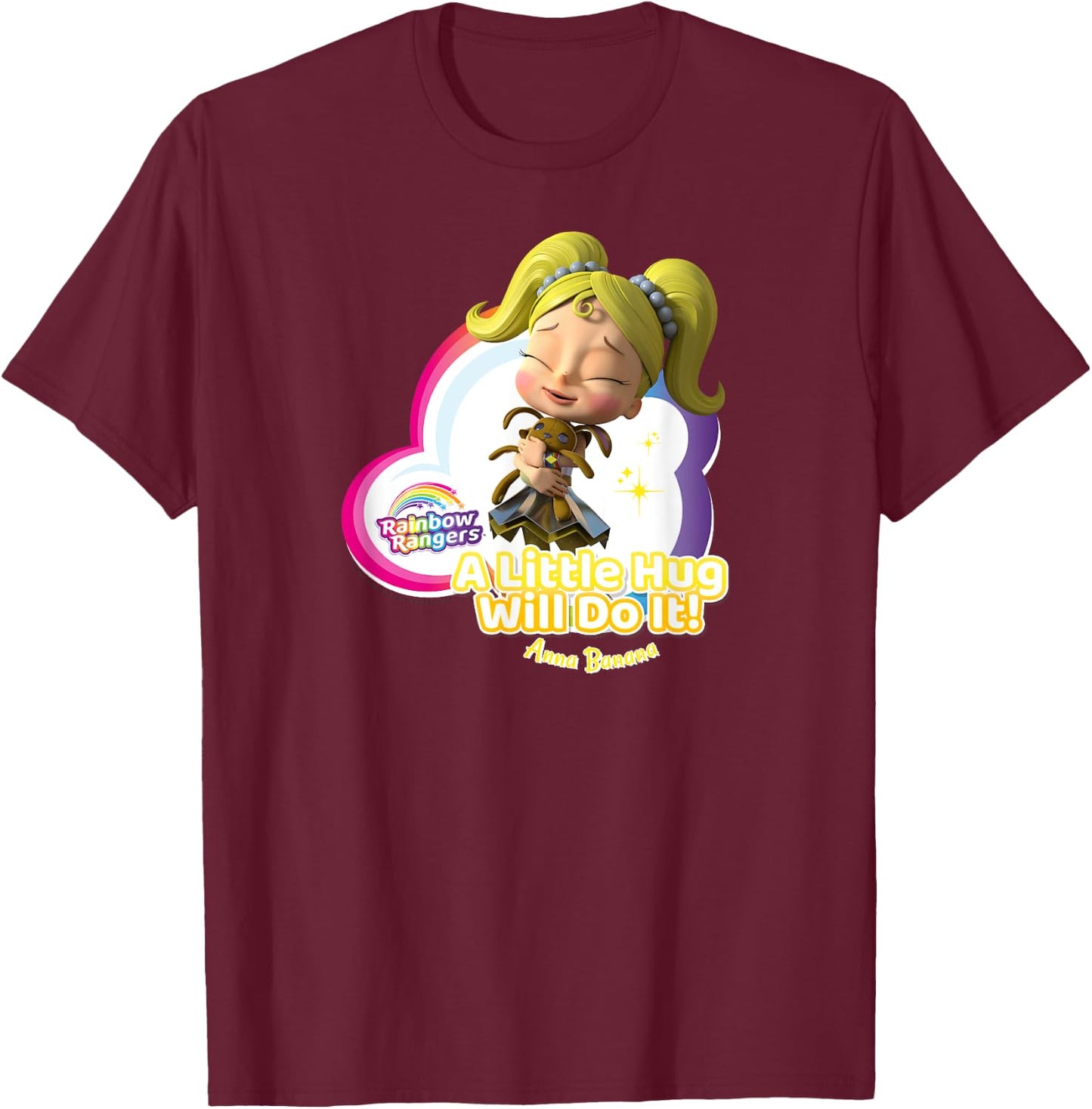 Rainbow Rangers Anna Banana "A Little Hug" T-Shirt - T-Shirt | Maroon