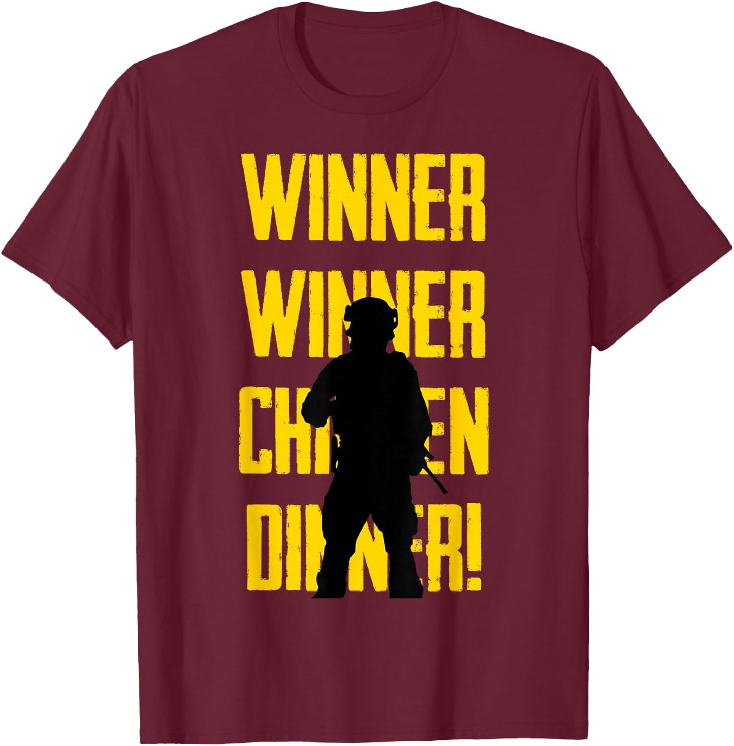 Winner Chicken Dinner BR Gaming Royale T-Shirt - T-Shirt | Maroon