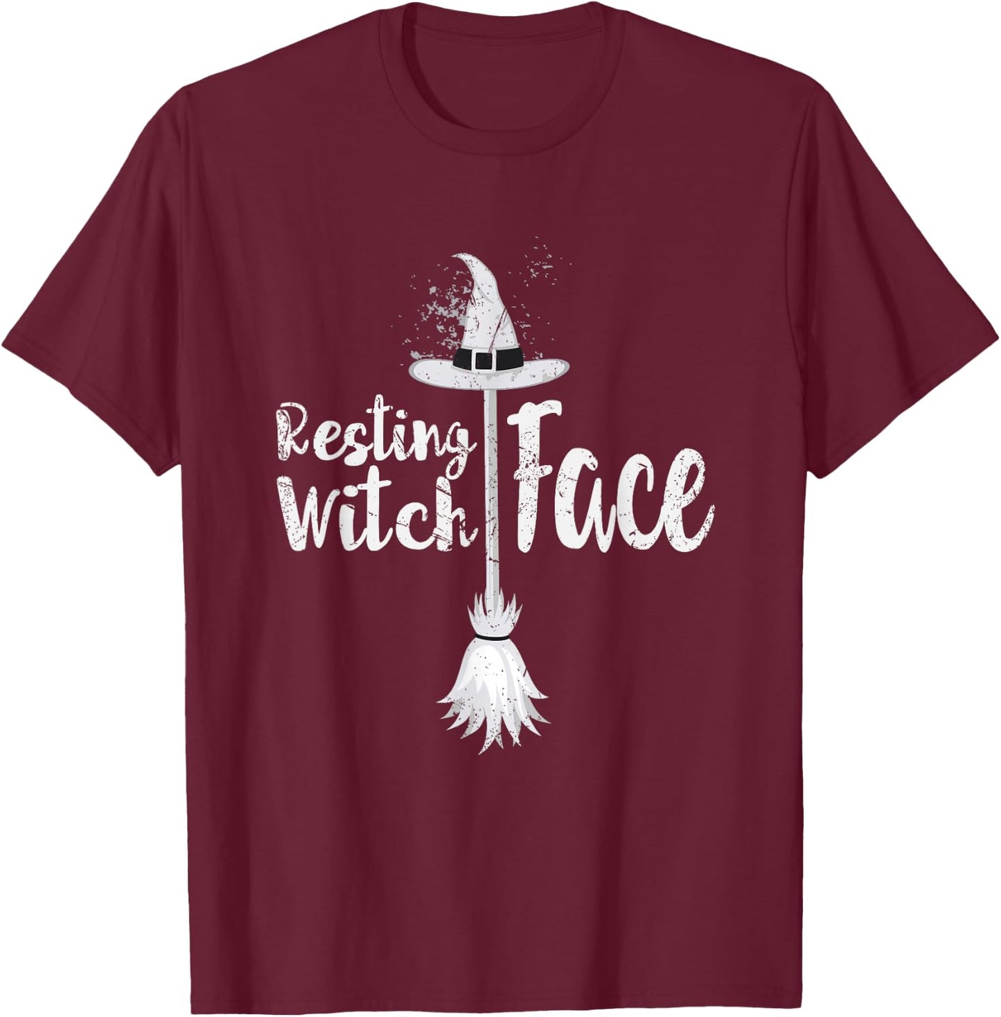 Resting Witch Face Shirt | Original Halloween Shirt T-Shirt - T-Shirt | Maroon