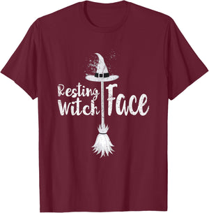 Resting Witch Face Shirt | Original Halloween Shirt T-Shirt - T-Shirt | Maroon