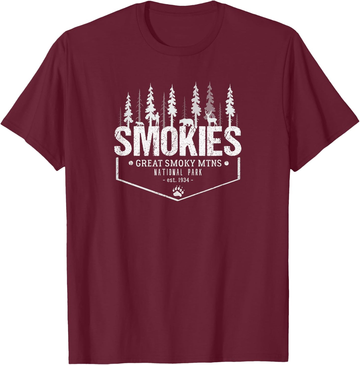 Great Smokies - Great Smoky Mountains Shirt T-Shirt - T-Shirt | Maroon