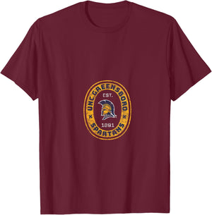 Women's UNC Greensboro UNCG Spartans Retro Crest Seal V-Neck T-Shirt - T-Shirt | Maroon