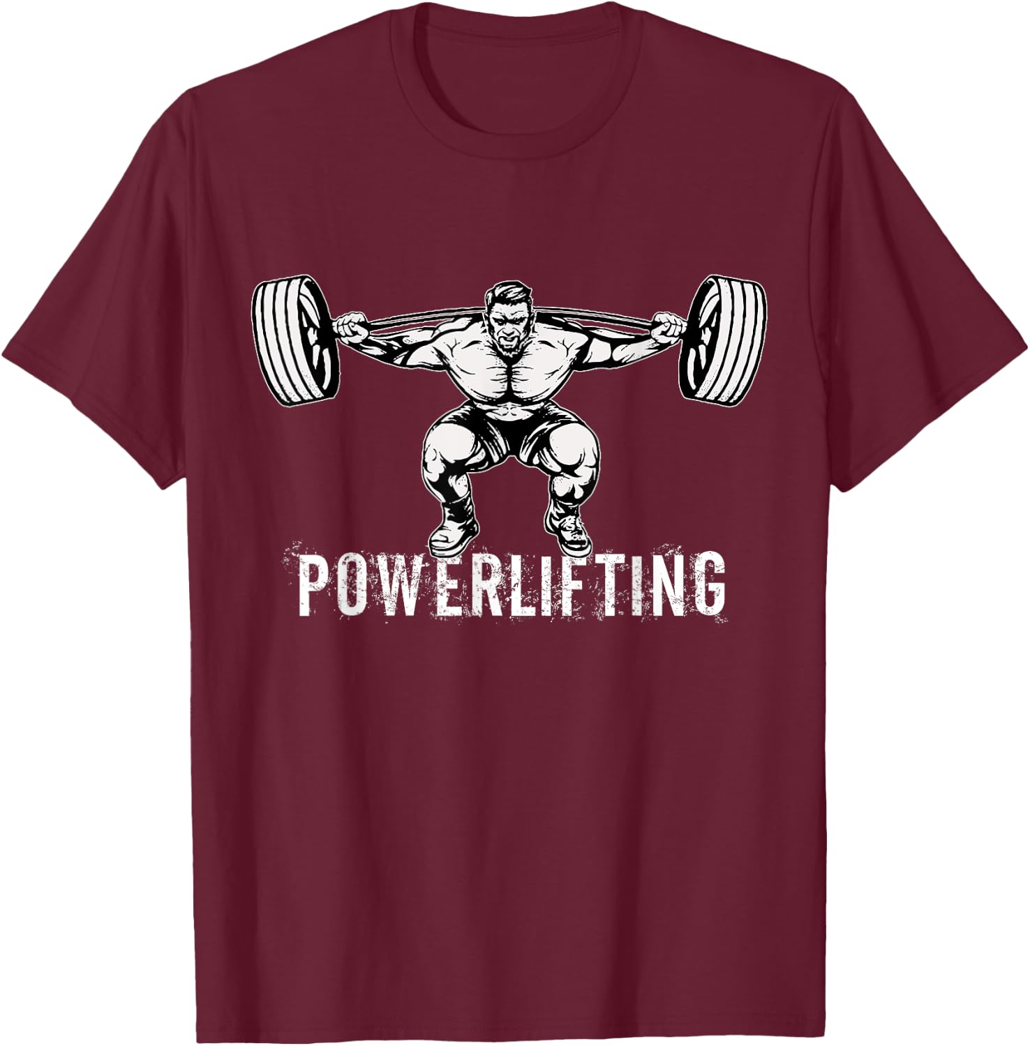 Powerlifting Workout Fitness Design T-Shirt - T-Shirt | Maroon