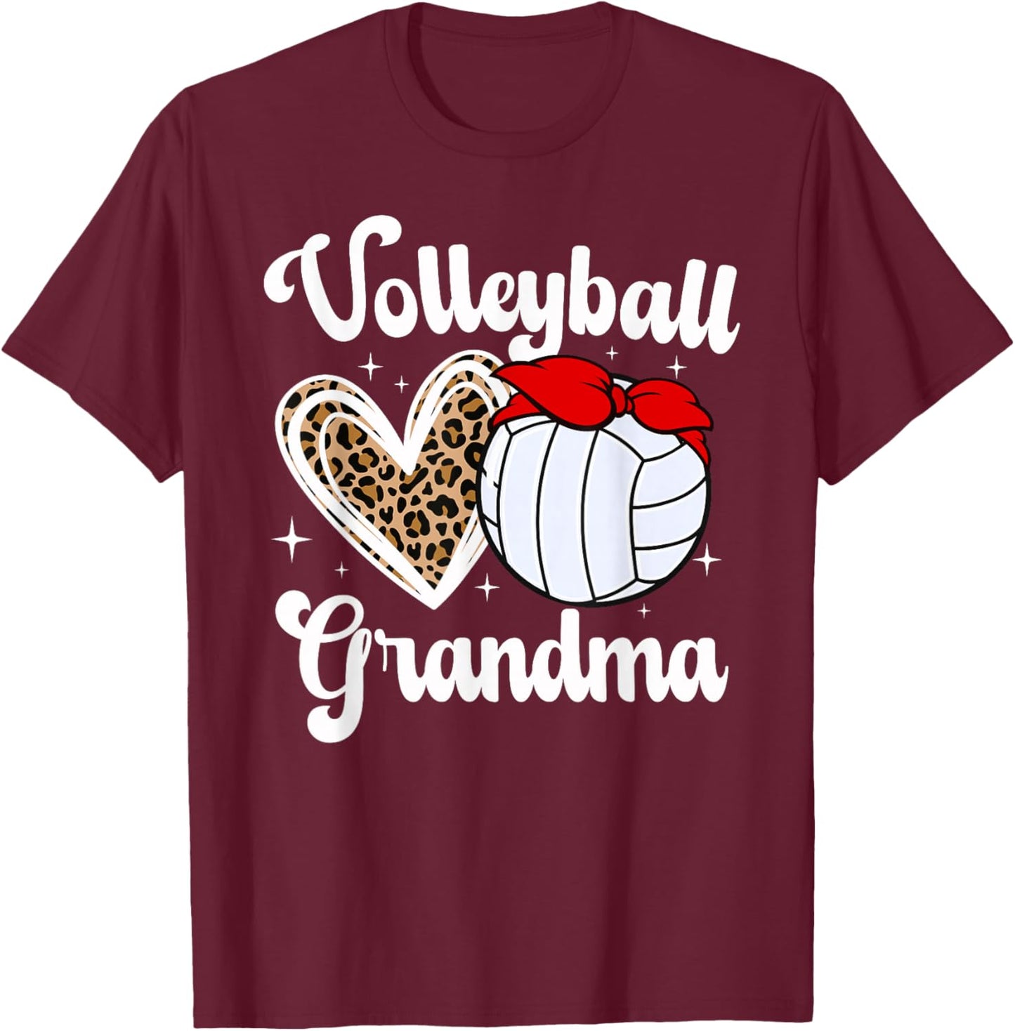 Volleyball Grandma Bow Grandma Of A Volleyball Player T-Shirt - T-Shirt | Maroon