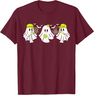 Ghost Tennis Player Funny Halloween Costume Women T-Shirt - T-Shirt | Maroon