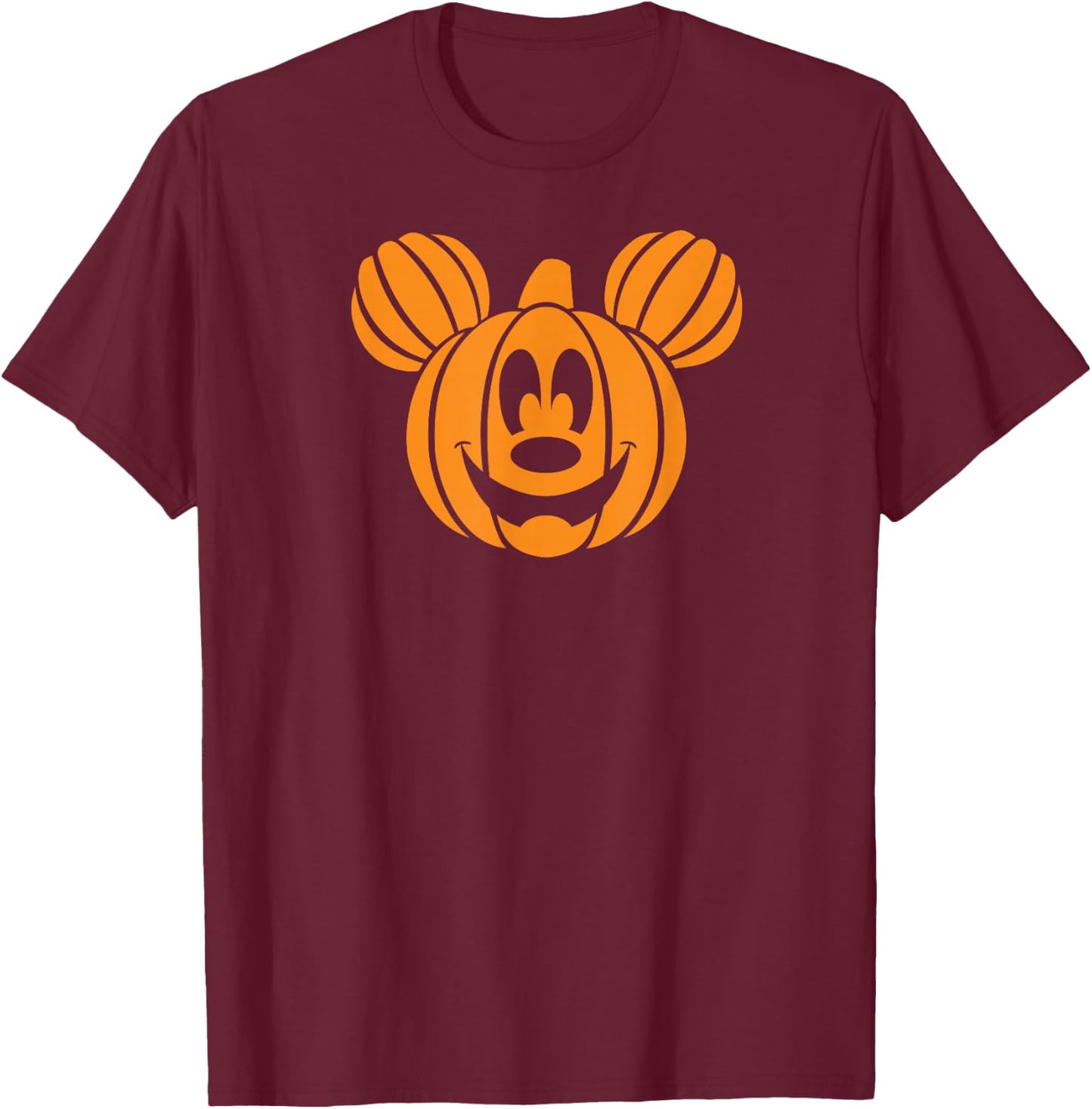 Disney - Mickey Mouse Halloween Pumpkin Head T-Shirt - T-Shirt | Maroon