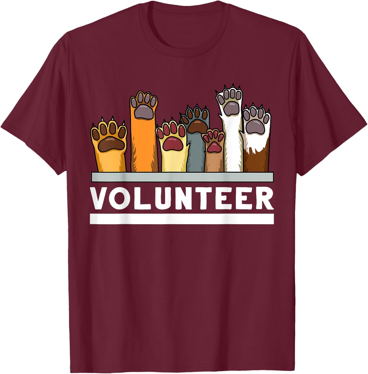 Animal Shelter Volunteer For Dog Rescue Supporter Women Girls Kids T-Shirt - T-Shirt | Maroon