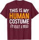 This Is My Human Costume I'm Really A Ninja Shirt Adult Kids T-Shirt - T-Shirt | Maroon