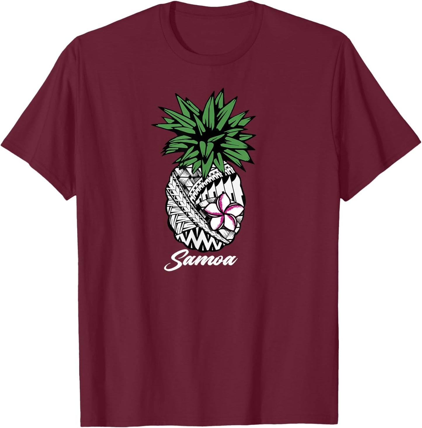 Samoa Samoan tribal pineapple shirt T-Shirt - T-Shirt | Maroon