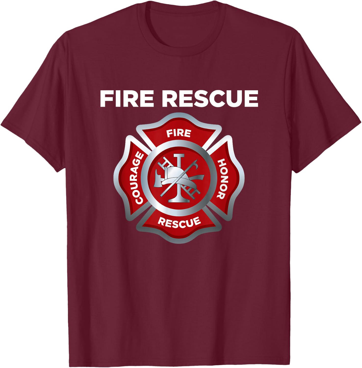 Firefighter EMS Fire Rescue T-Shirt - T-Shirt | Maroon