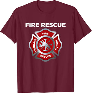 Firefighter EMS Fire Rescue T-Shirt - T-Shirt | Maroon