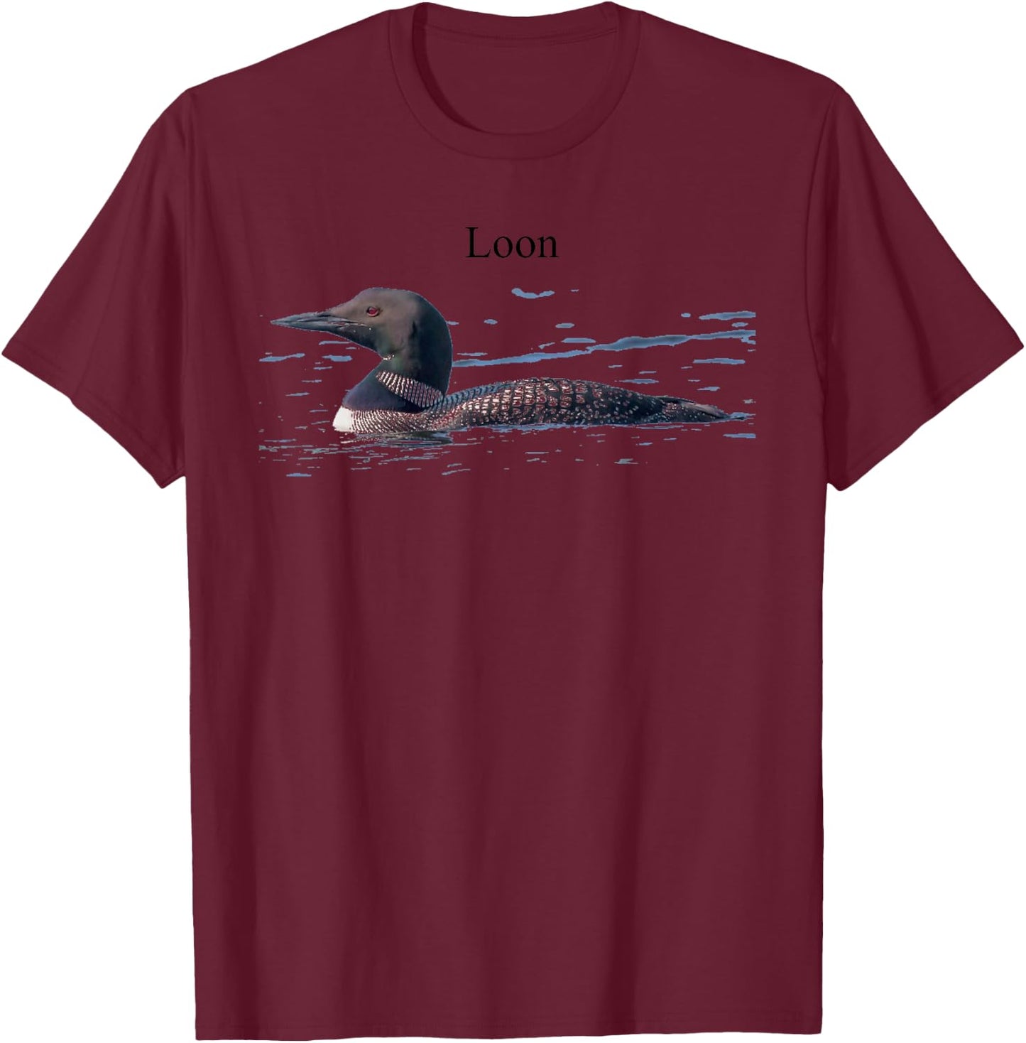 Common Loon Bird Lover Art T-Shirt - T-Shirt | Maroon