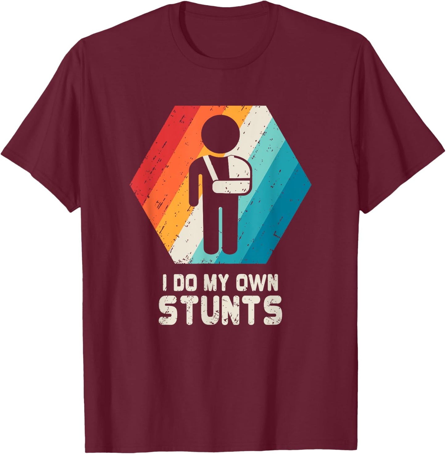 Shoulder Surgery Shirt Get Well Broken Arm Sling Funny Gift T-Shirt - T-Shirt | Maroon