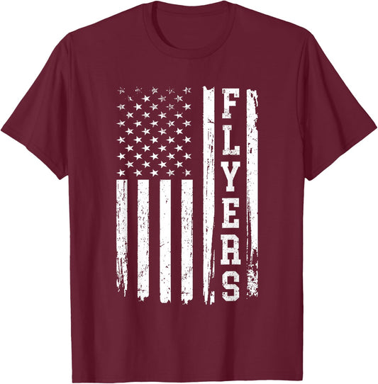 Flyers US Flag Vintage Gift Women Boys Girls Kids T-Shirt - T-Shirt | Maroon