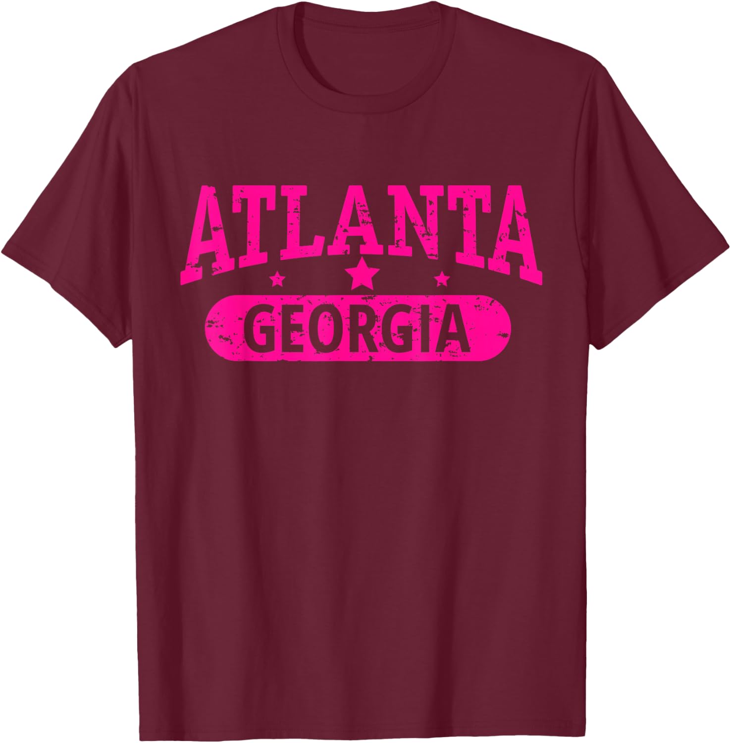 Vintage I Love ATLANTA Skyline GEORGIA T-Shirt - T-Shirt | Maroon