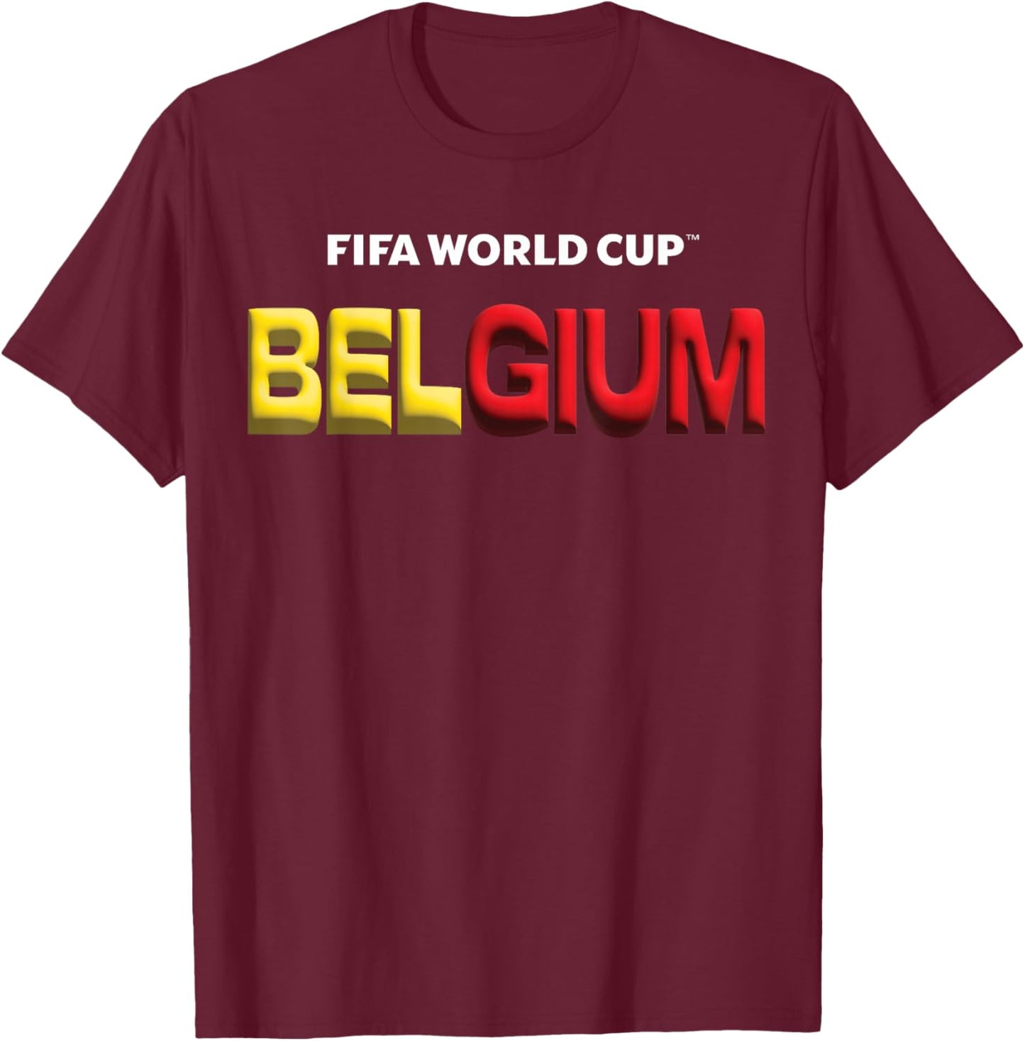 FIFA World CUP26 Belgium Bubble Color T-Shirt - T-Shirt | Maroon