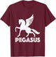 White Pegasus T Shirt Distressed Magic Unicorn Horse Galaxy T-Shirt - T-Shirt | Maroon