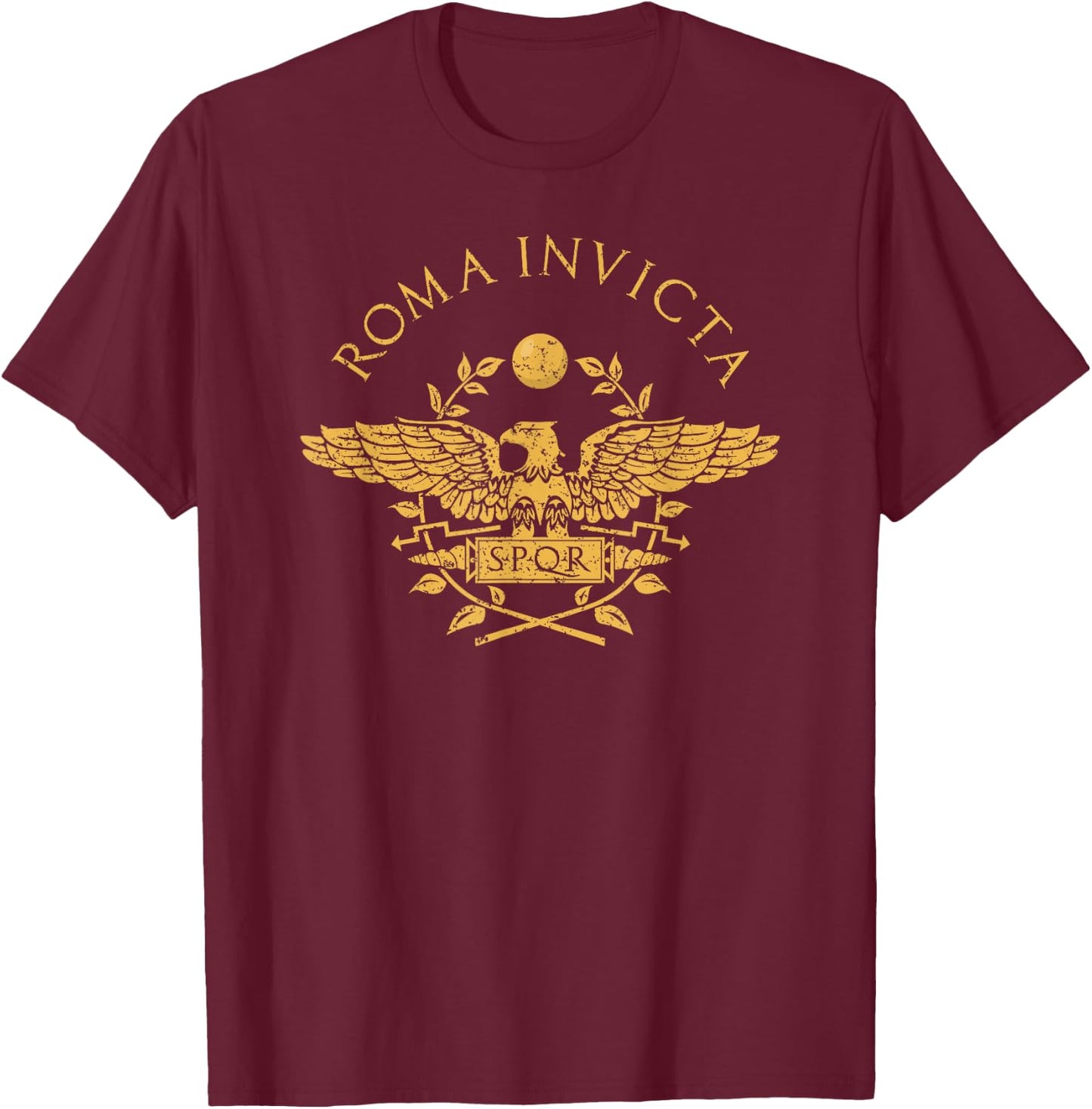 Roma Invicta Roma Caput Mundi T-Shirt - T-Shirt | Maroon