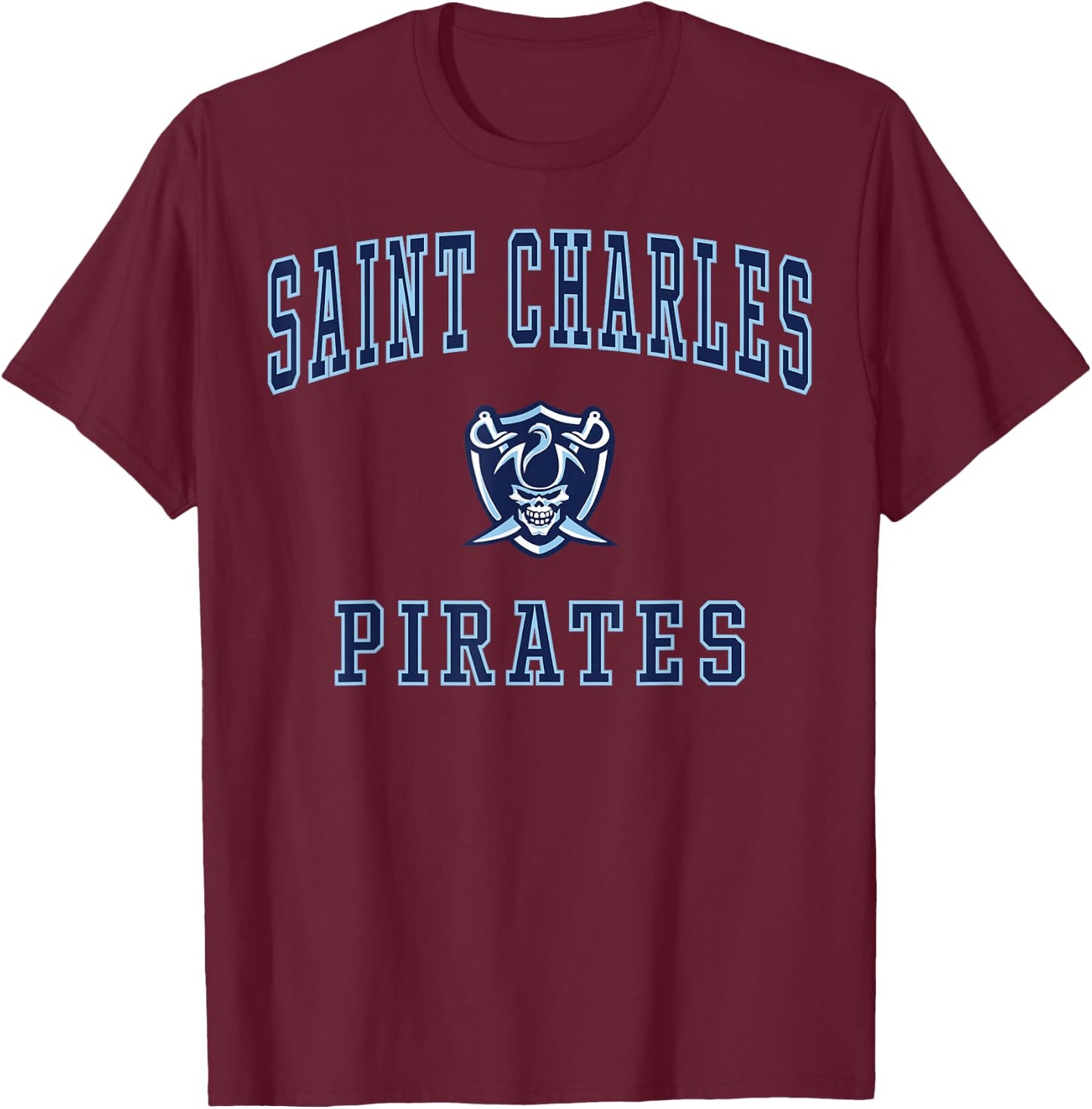 Saint Charles High School Pirates T-Shirt - T-Shirt | Maroon