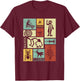 National Introvert Society Nazca Lines Peru Geoglyphs Retro - Black, Small, , Short Sleeve, Classic Fit T-Shirt - T-Shirt | Maroon