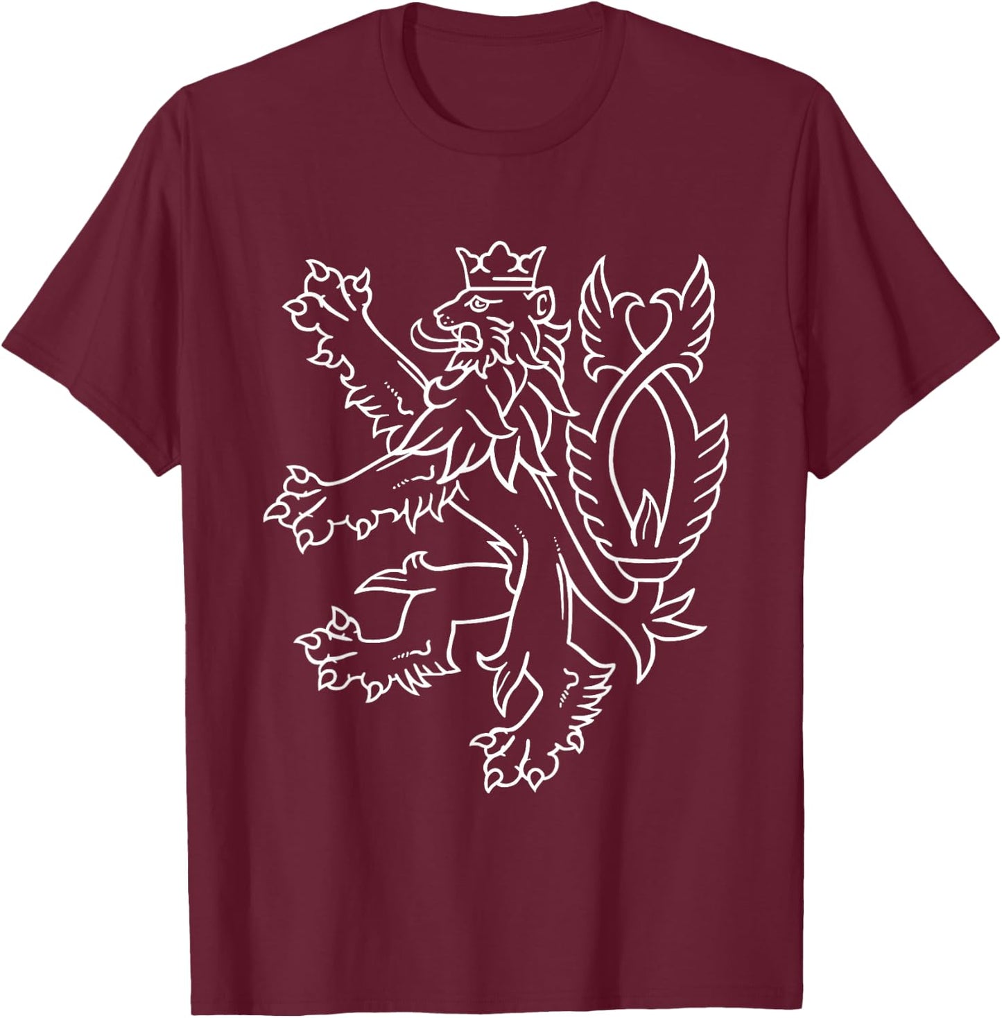 Bohemia Czech Republic Lion Coat of Arms T-Shirt - T-Shirt | Maroon