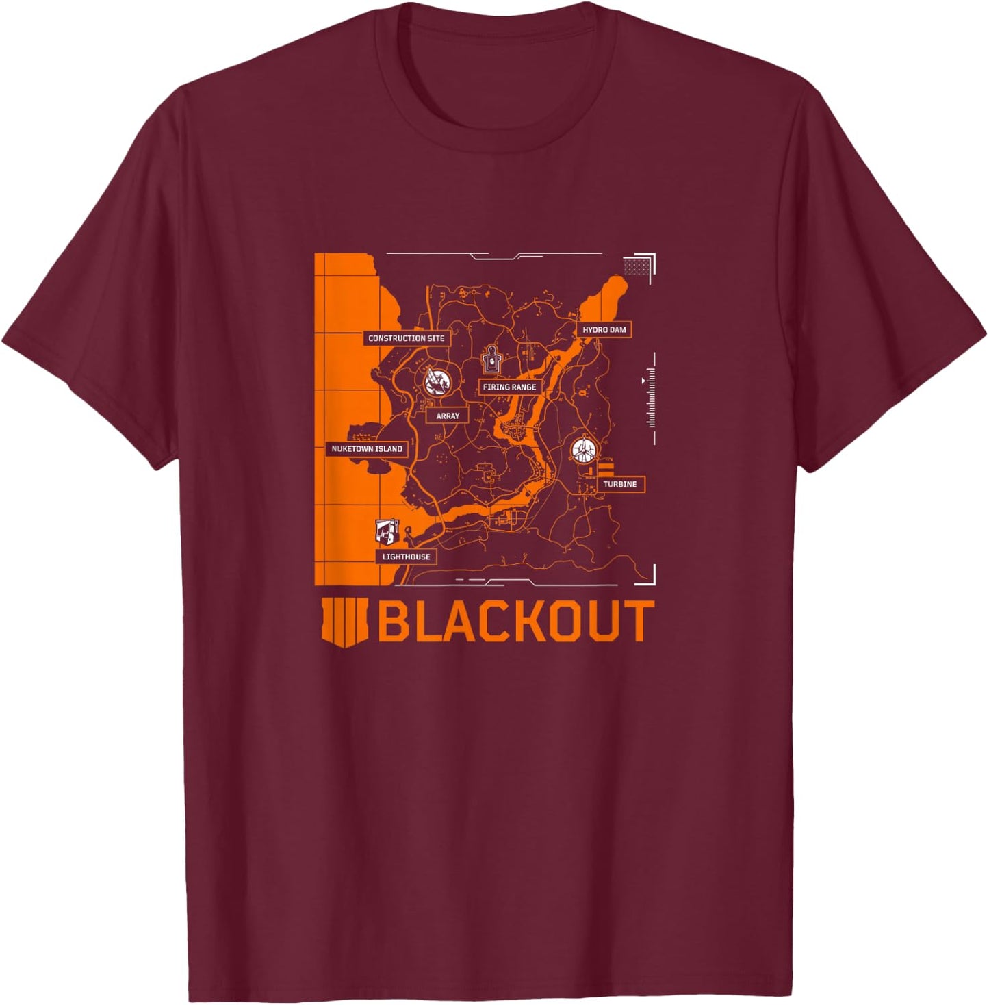 Call of Duty: Black Ops 4 - Blackout Map T-Shirt - T-Shirt | Maroon